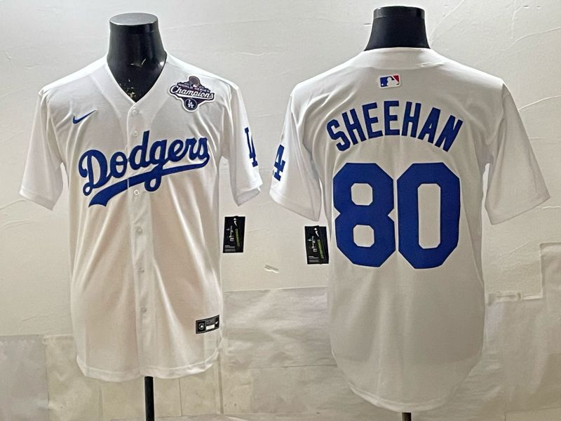 Men 2026 Nike Los Angeles Dodgers #80 Sheehan White Game MLB Jersey 01->los angeles dodgers->MLB Jersey